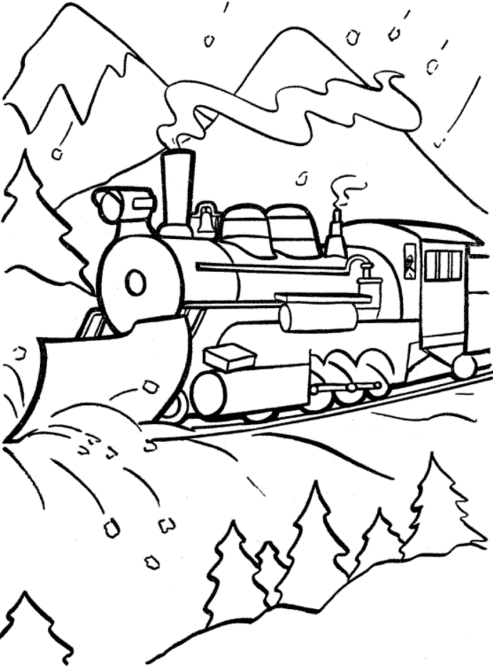 Plansa de colorat cu Polar Express 1 1